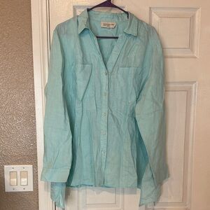 Jones New York Light Blue Button-Up Shirt